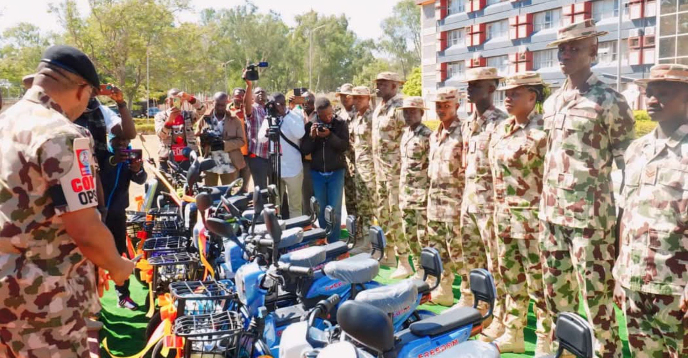 support-environmental-sustainability-nigerian-army-rewards-its-troops-electric-bikes